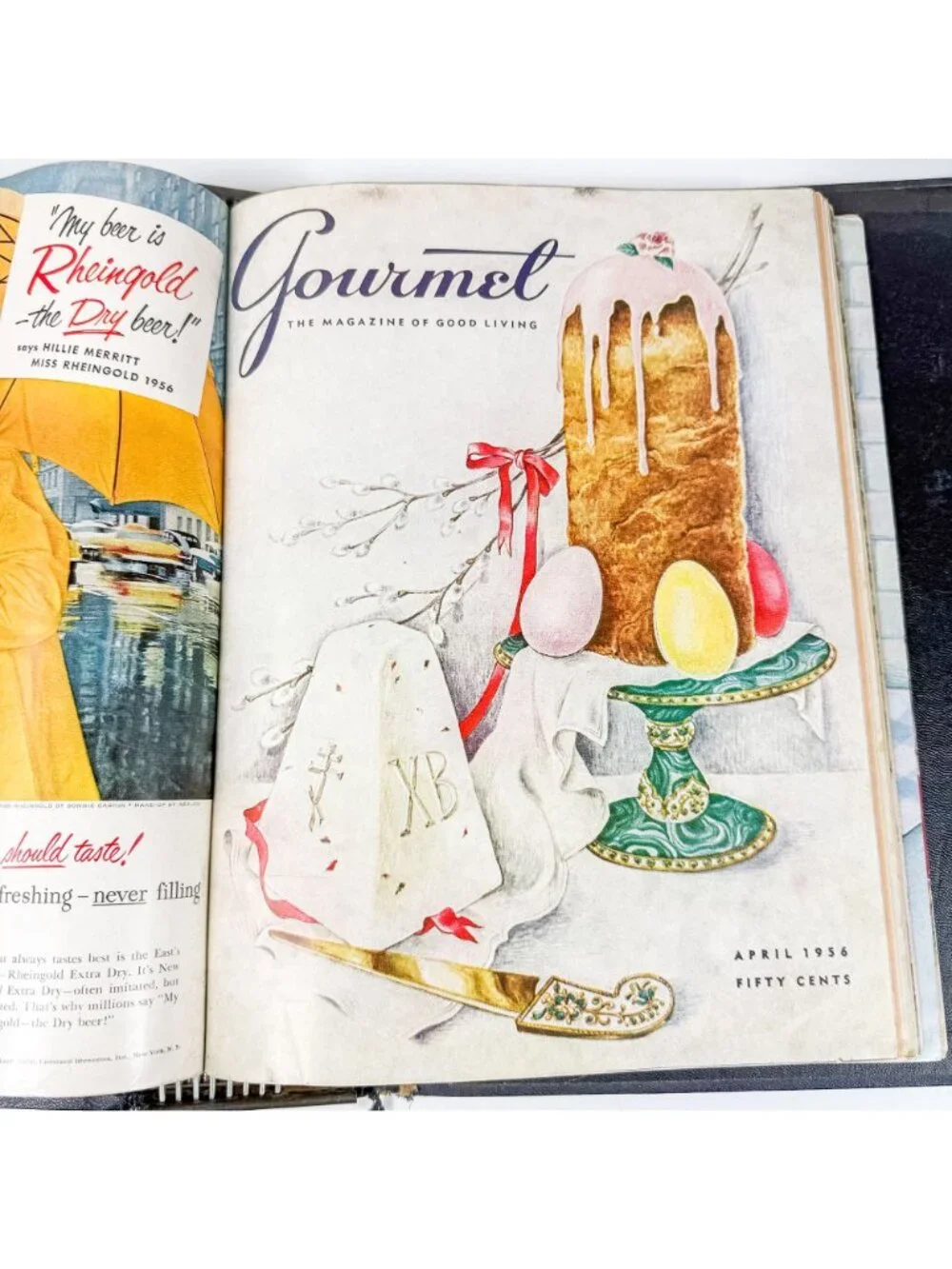 Gourmet The Magazine Of Good Living 8 Issues Jan-Aug 1956 Hardcover Folder